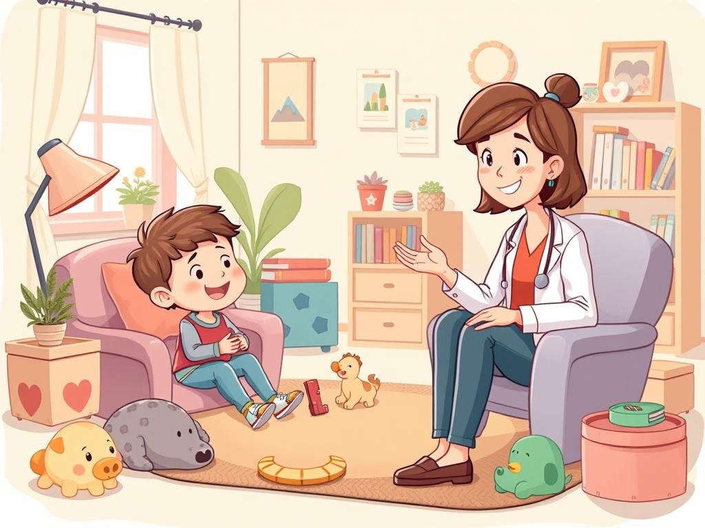 Imagem de uma sessão de terapia infantil com um psicólogo